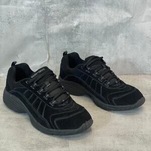 EASY STREET Women's Black Suede Punter Lace-Up Athletic Sneakers SZ 9.5